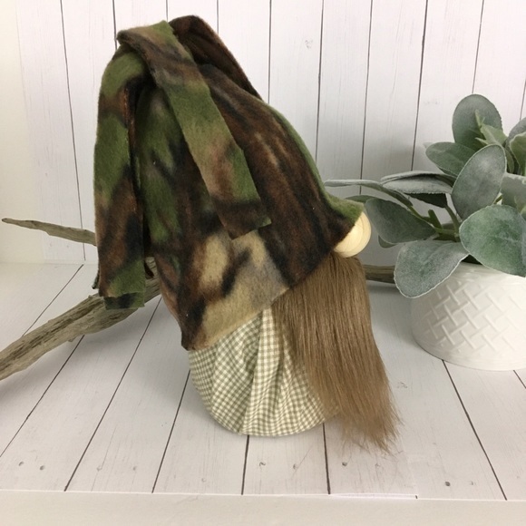 Gnome Woodland Camouflage Fleece Handmade Soft Men Farmhouse Cottage - Picture 6 of 9